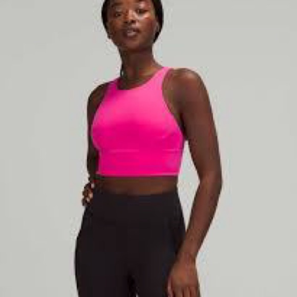 Lululemon Wunder Train Long-Line Bra (C/D Cups) in Sonic Pink, Size 8